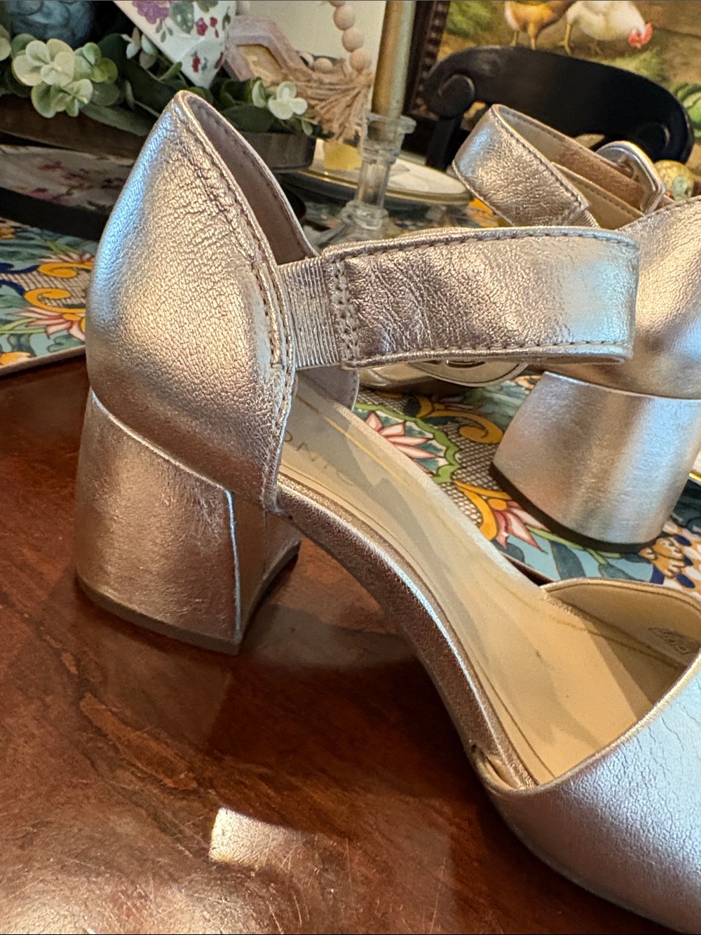 Vionic Metallic Silver Block Heel Sandals - Picture 10 of 12